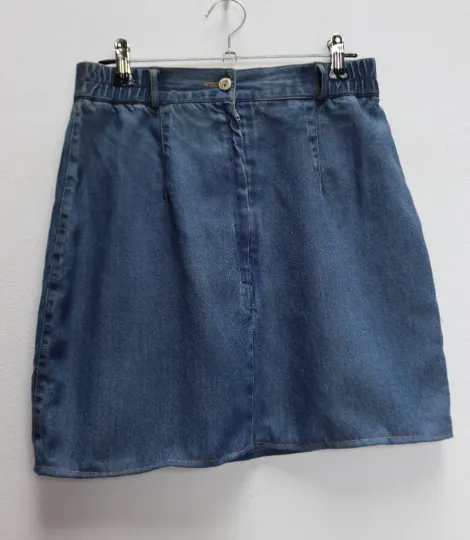 Blue Denim Mini-Skirt - S