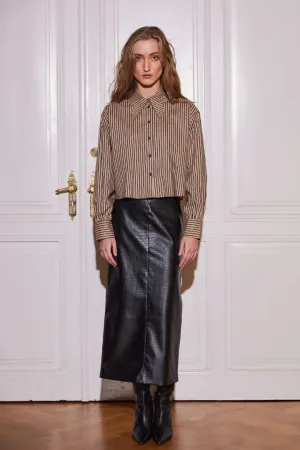 Croco Tuanella Leather Skirt