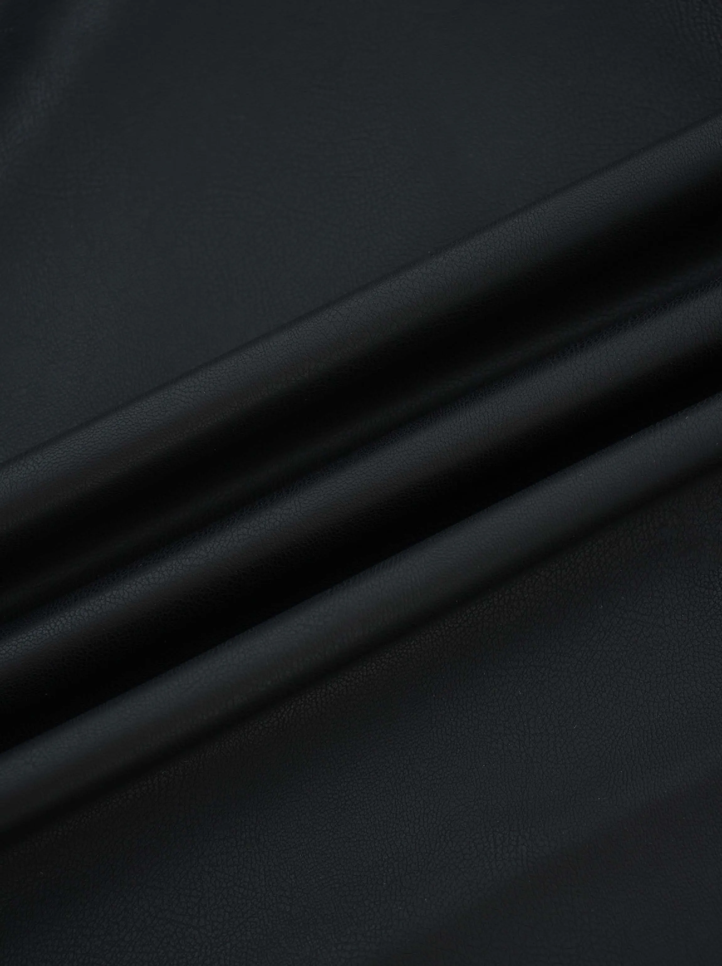 Drop Waist Leather Skirt-Black