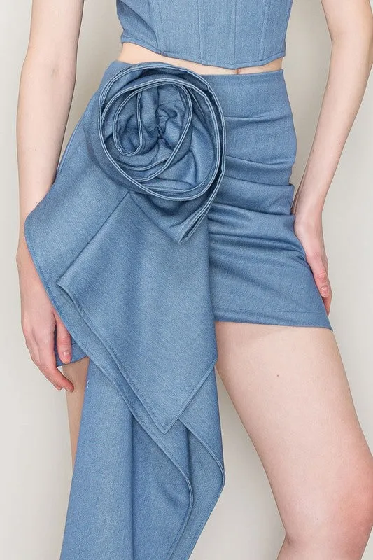 FINAL SALE!! Rose Denim Mini Skirt