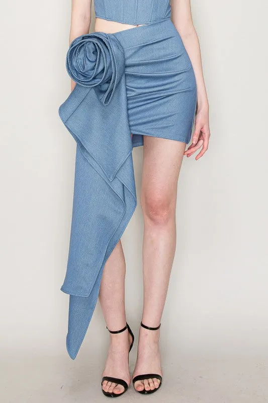 FINAL SALE!! Rose Denim Mini Skirt