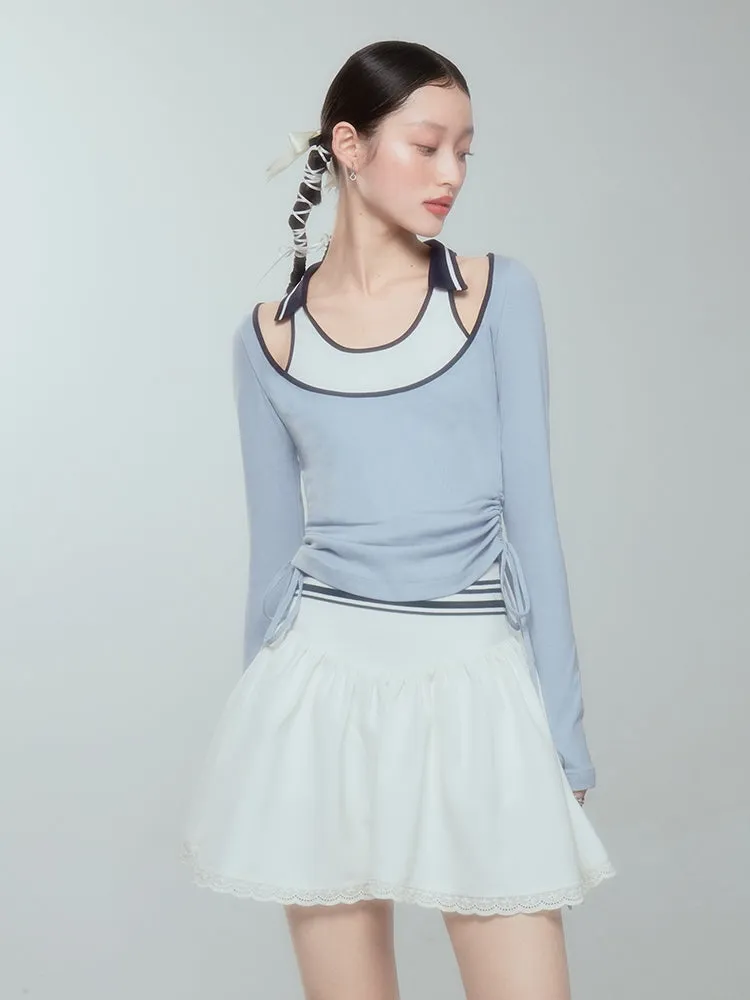 Lace Short Fluffily Simple Flare Skirt