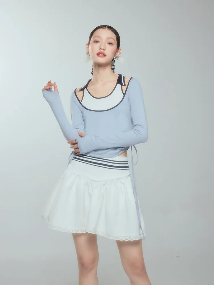 Lace Short Fluffily Simple Flare Skirt