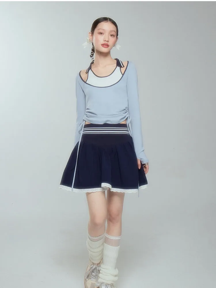 Lace Short Fluffily Simple Flare Skirt