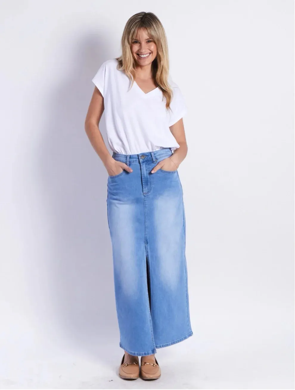 LESLEY SKIRT - BLUE WASH