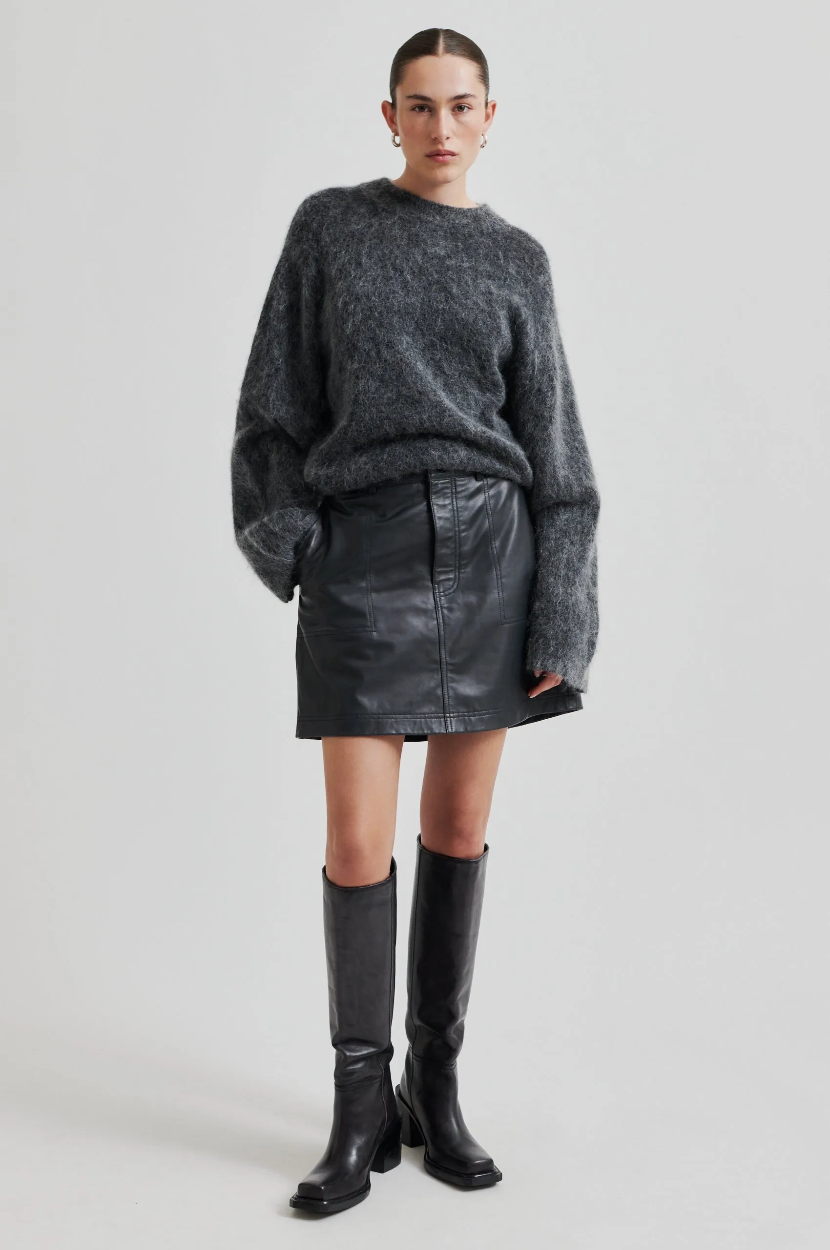 Letho Leather Short Skirt