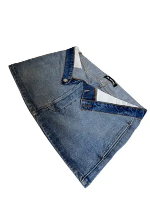 Madison Foldover Denim Mini Skirt