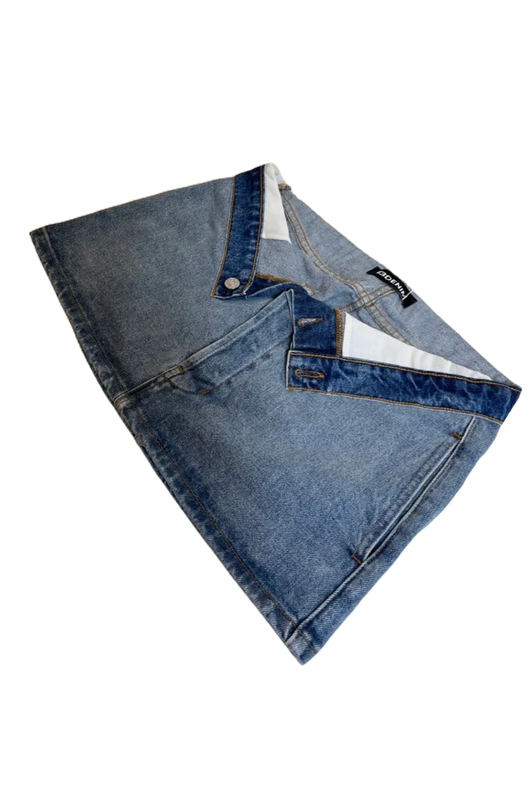 Madison Foldover Denim Mini Skirt