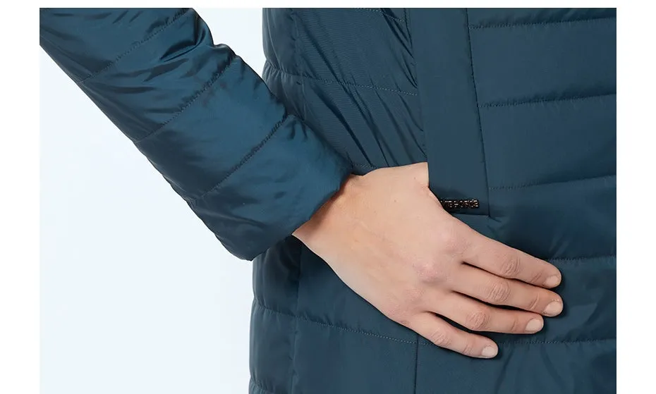 Men's Spring Thin Cotton Warm Padded Long Coat