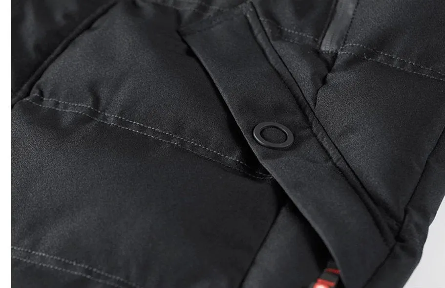 Men's Winter Casual  Thick Cotton-Padded Hooded Long Parka