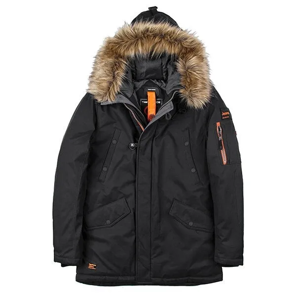 Men's Winter Casual Thick Padded Parka With Raccoon Fur