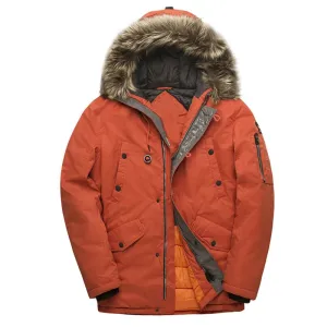 Men's Winter Casual Thick Padded Parka With Raccoon Fur