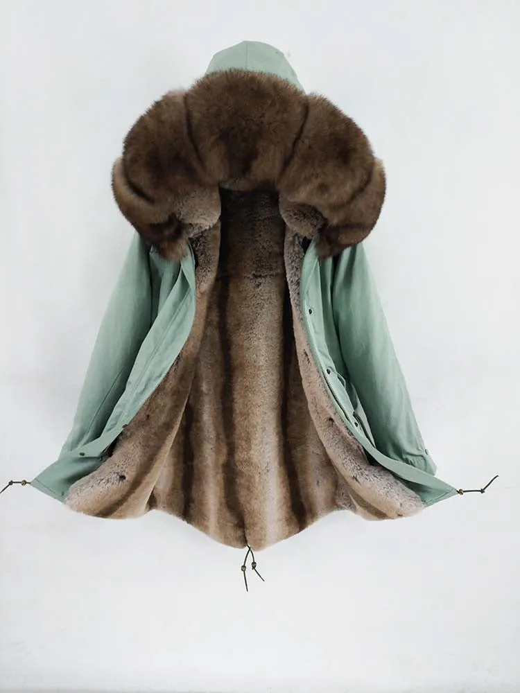 Men's Winter Casual Thick Warm Parka With Fox Fur