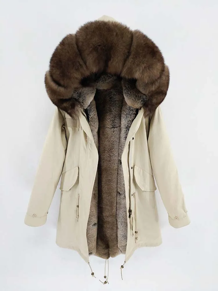 Men's Winter Casual Thick Warm Parka With Fox Fur