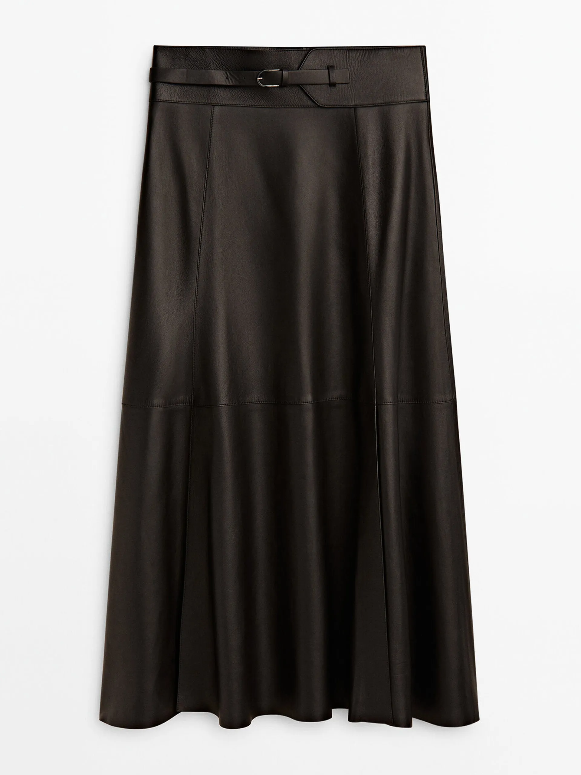 Nappa leather skirt with belt