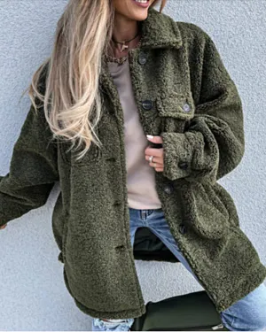 Single-breasted Lapel Irregular Mid-length Fur Coat