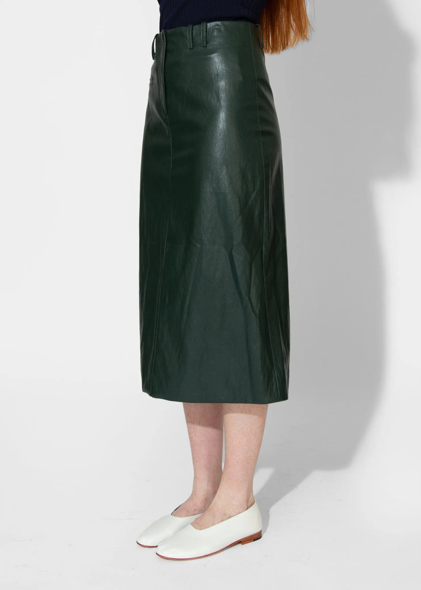 Slit Front Skirt in Pine