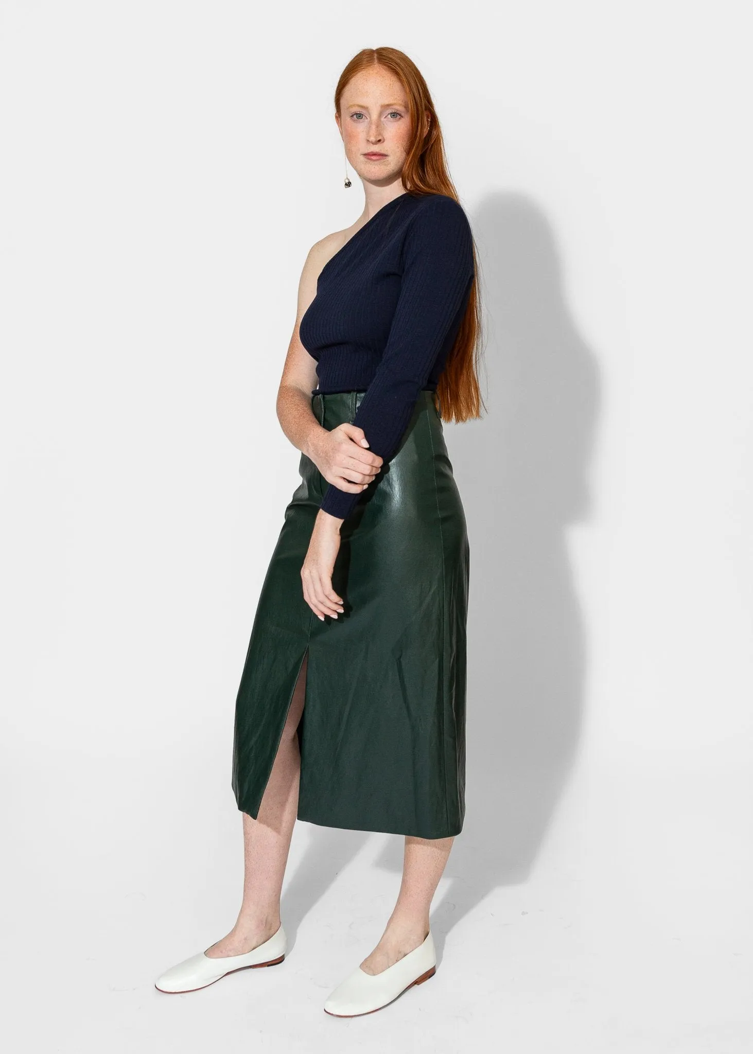 Slit Front Skirt in Pine