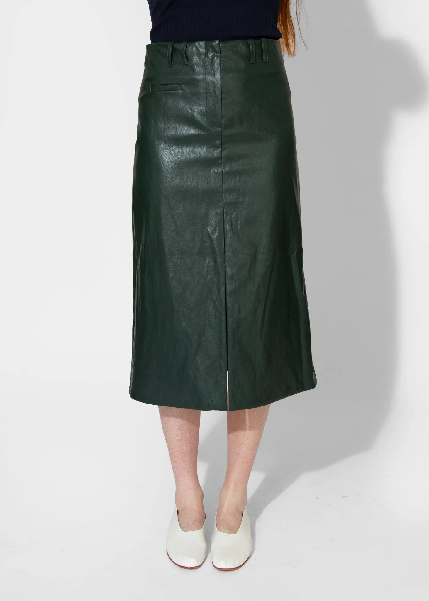 Slit Front Skirt in Pine
