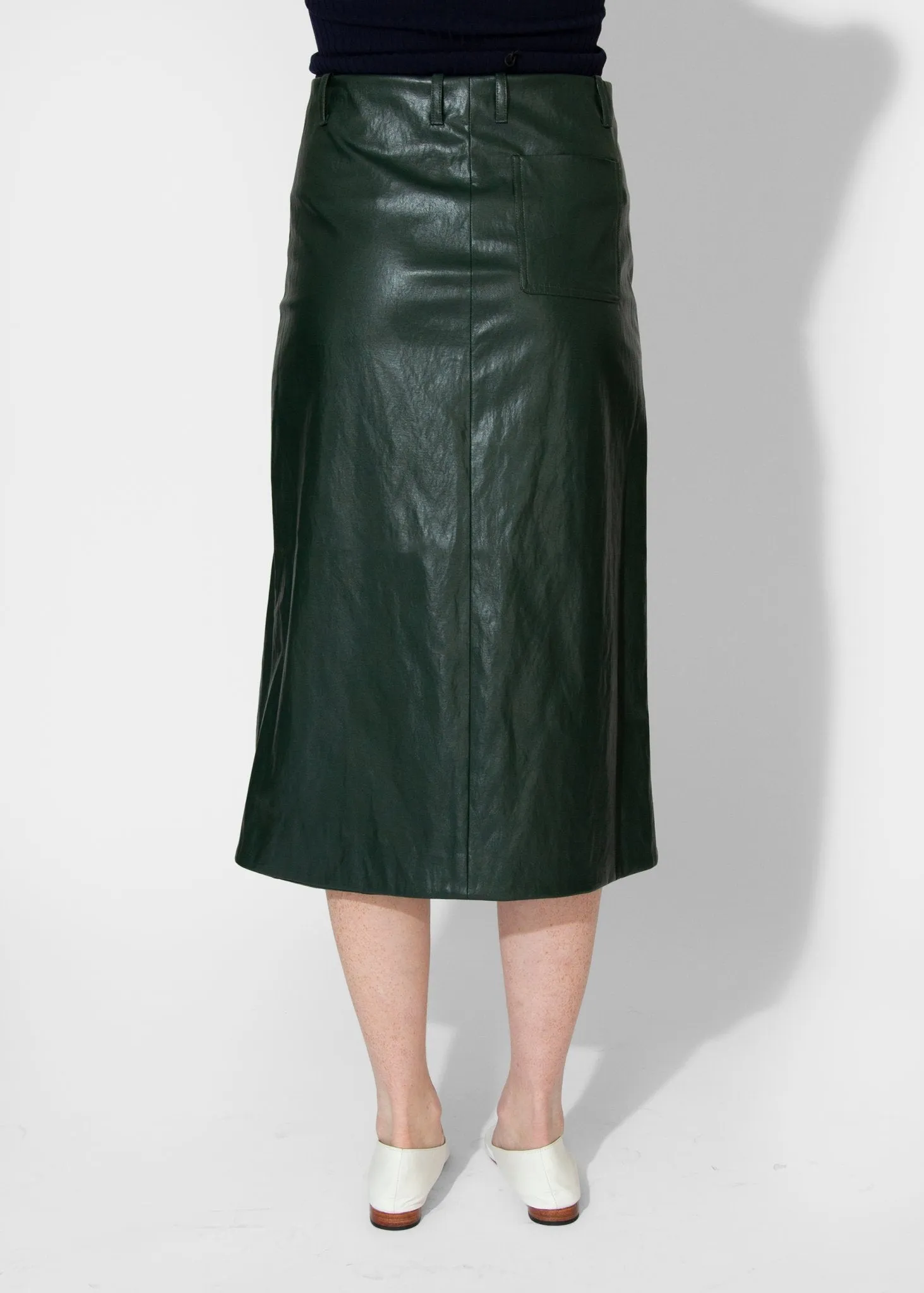 Slit Front Skirt in Pine