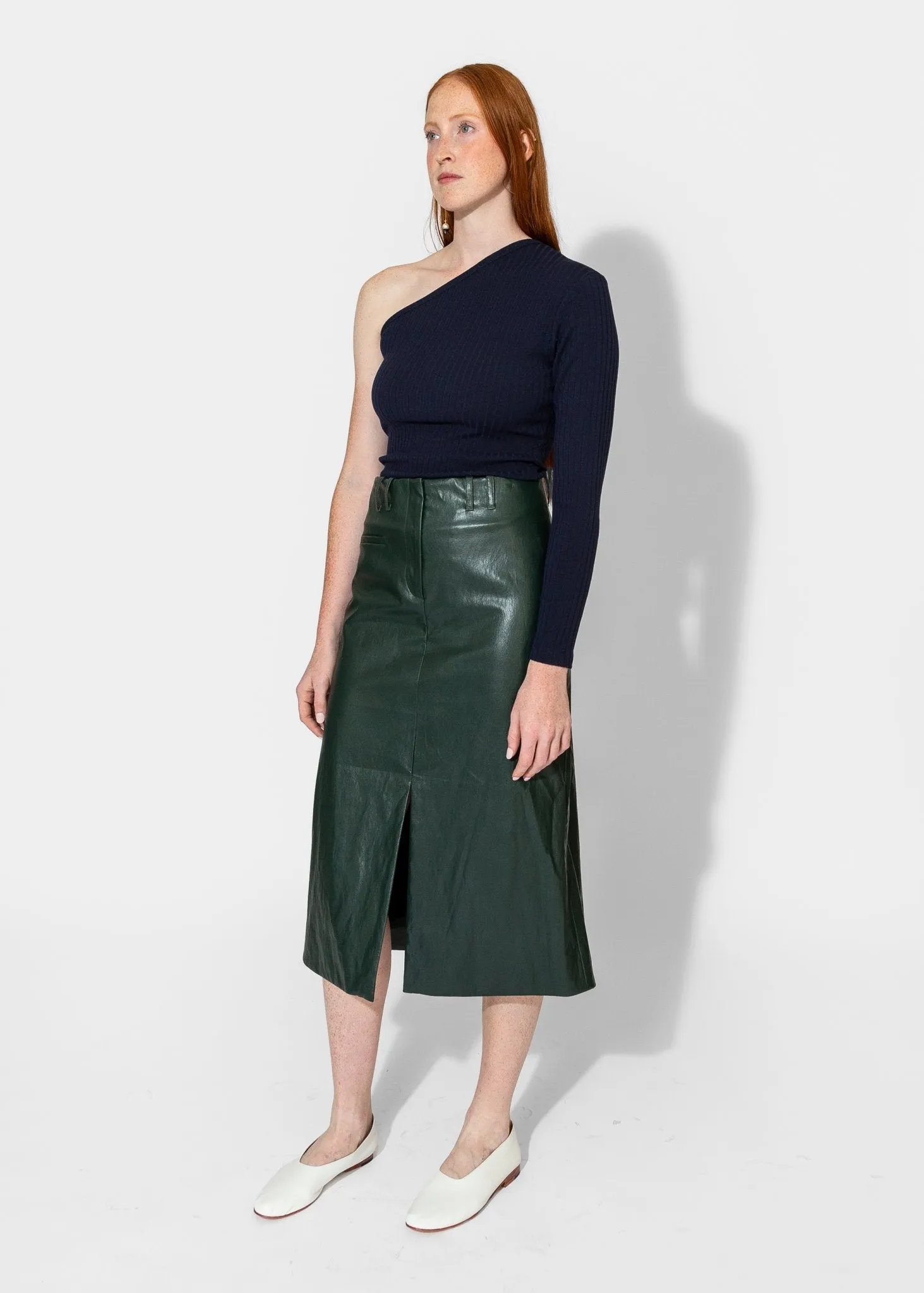 Slit Front Skirt in Pine