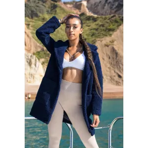 Stud Button Borg Teddy Coat