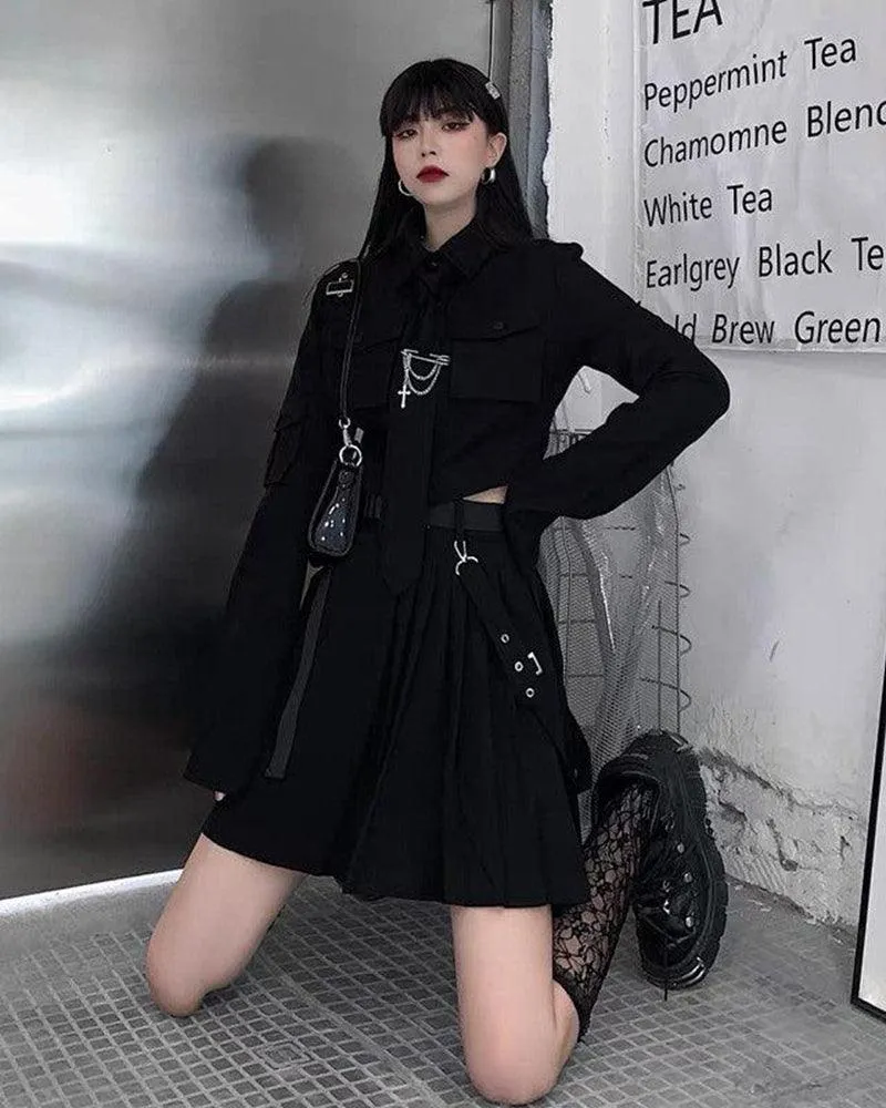 Tech Style Two Piece Cargo Skirt Set
