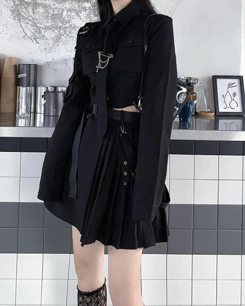 Tech Style Two Piece Cargo Skirt Set