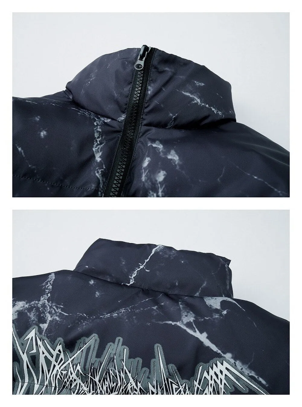 Voguable Men Winter Parkas Coat   Hip Hop Pockets Thick Jackets Men Fashion Casual Texture Printing Streetwear Oversized Jacket Tops