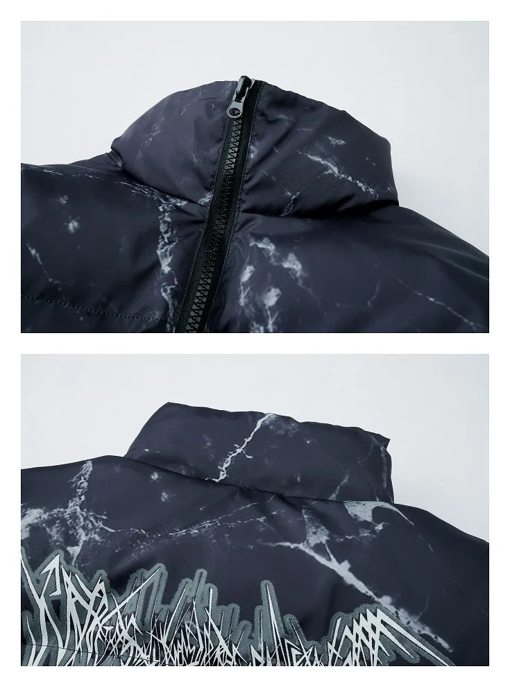 Voguable Men Winter Parkas Coat   Hip Hop Pockets Thick Jackets Men Fashion Casual Texture Printing Streetwear Oversized Jacket Tops