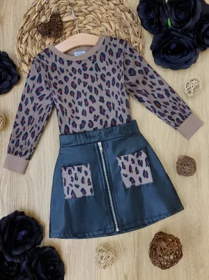 Walk on the Wild Side Vegan Leather Skirt Set