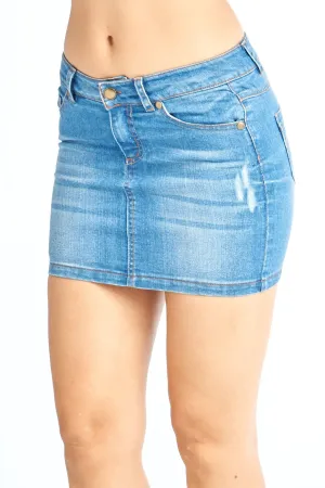 Women's Denim Mini 5 Pocket Skirt for Juniors