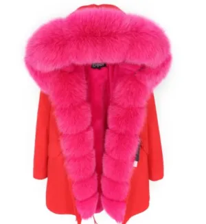 Women's Winter Casual Long Hooded Warm Parka With Fox Fur