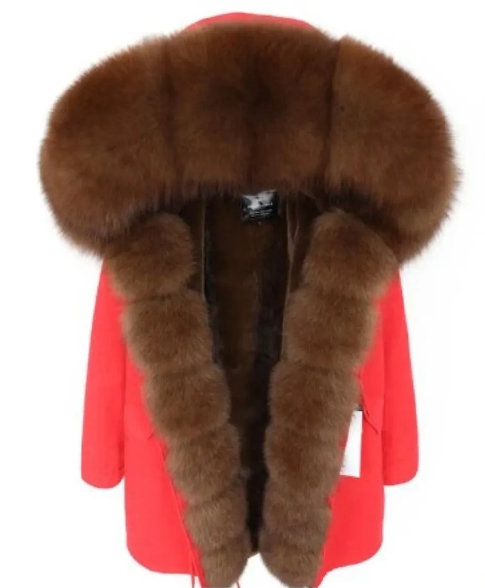 Women's Winter Casual Long Hooded Warm Parka With Fox Fur