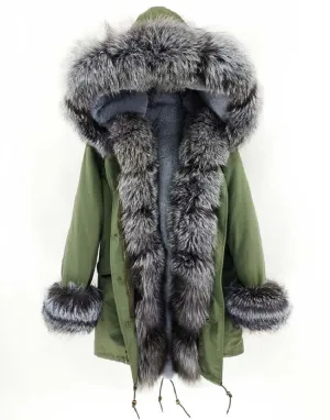 Women's Winter Casual Slim Long Parka With Fox Fur