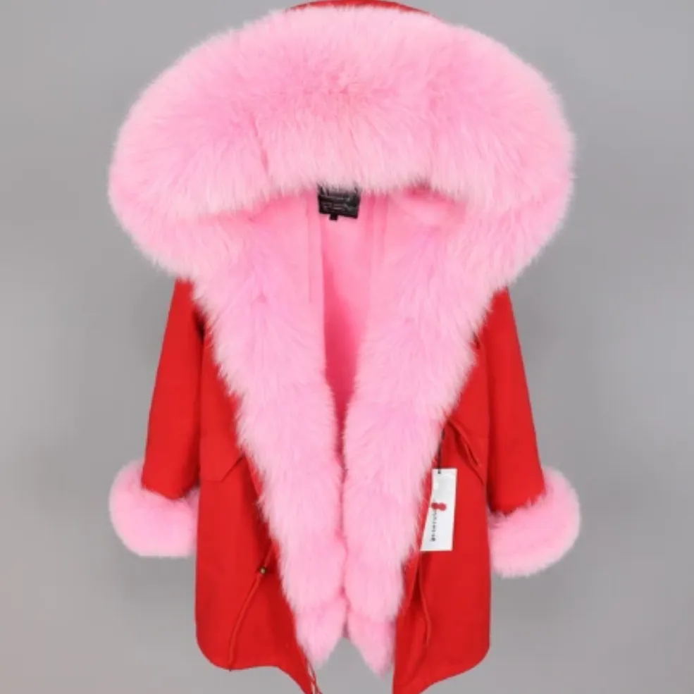 Women's Winter Casual Thick Hooded Long Parka With Fox Fur