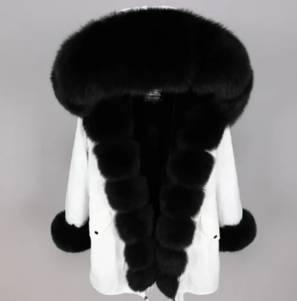Women's Winter Casual Thick Hooded Long Parka With Fox Fur