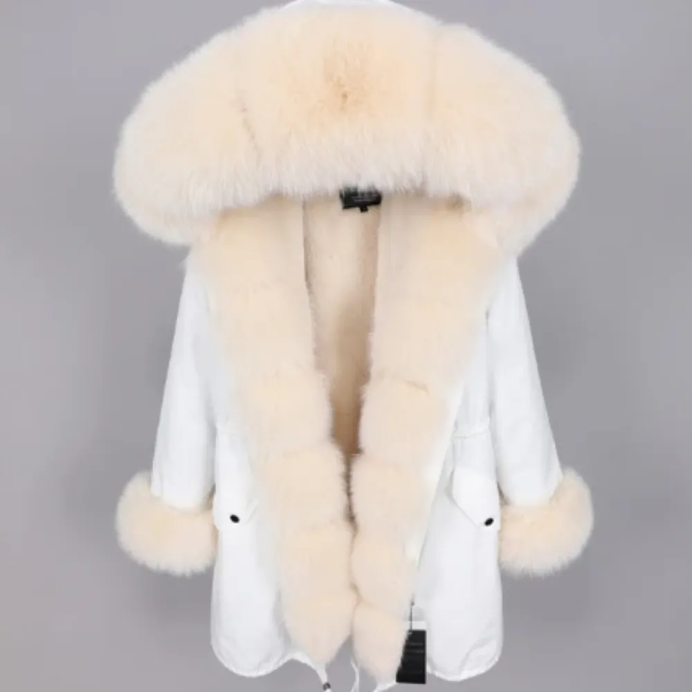 Women's Winter Casual Thick Hooded Long Parka With Fox Fur
