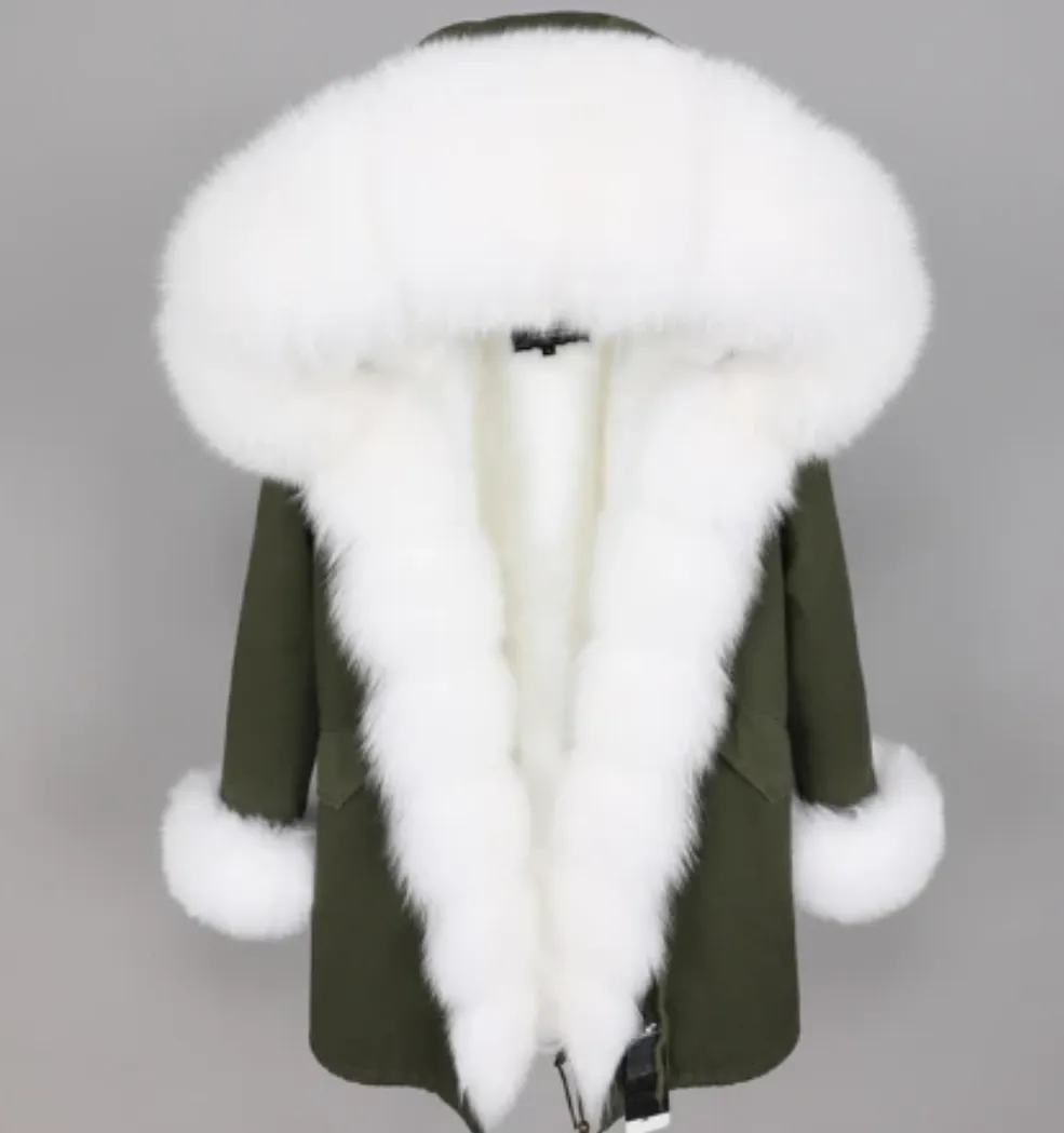 Women's Winter Casual Thick Hooded Long Parka With Fox Fur