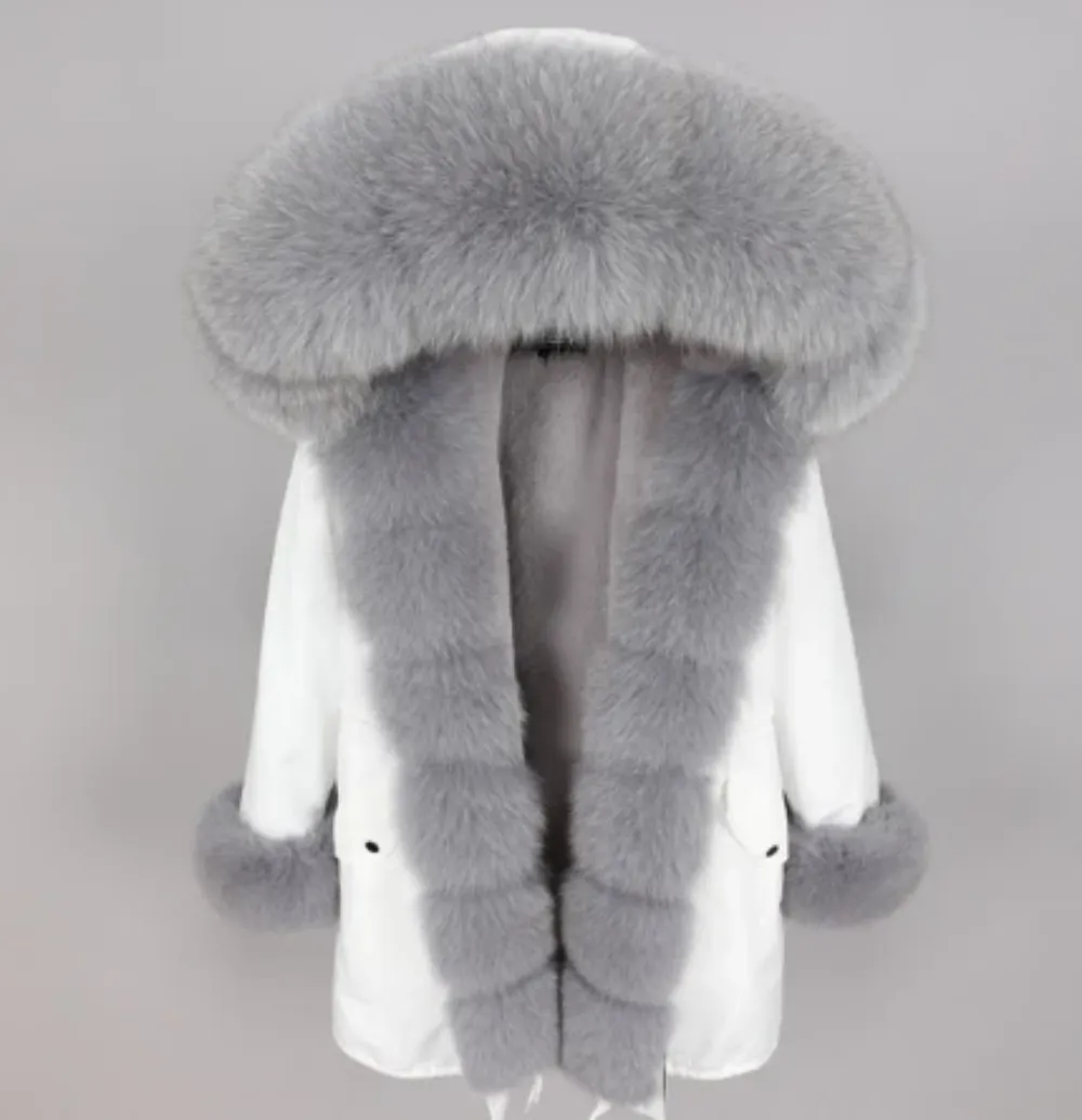 Women's Winter Casual Thick Hooded Long Parka With Fox Fur