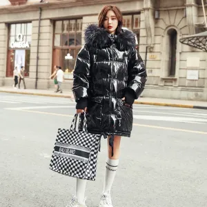 Women's Winter Long Hooded Thick Parka With Fur