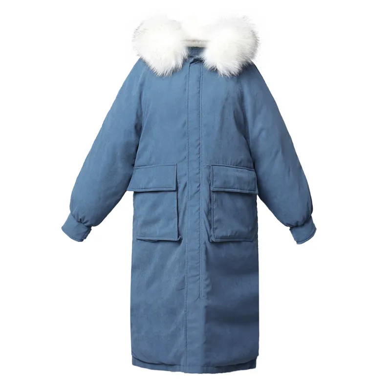Women's Winter Padded Long Hooded Parka With Fur