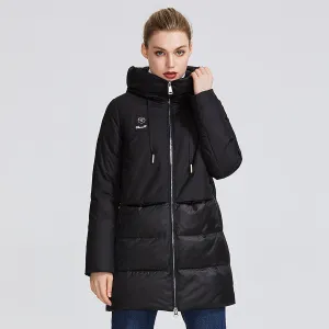 Women's Winter Wind-Resistant Hooded Polyester Parka