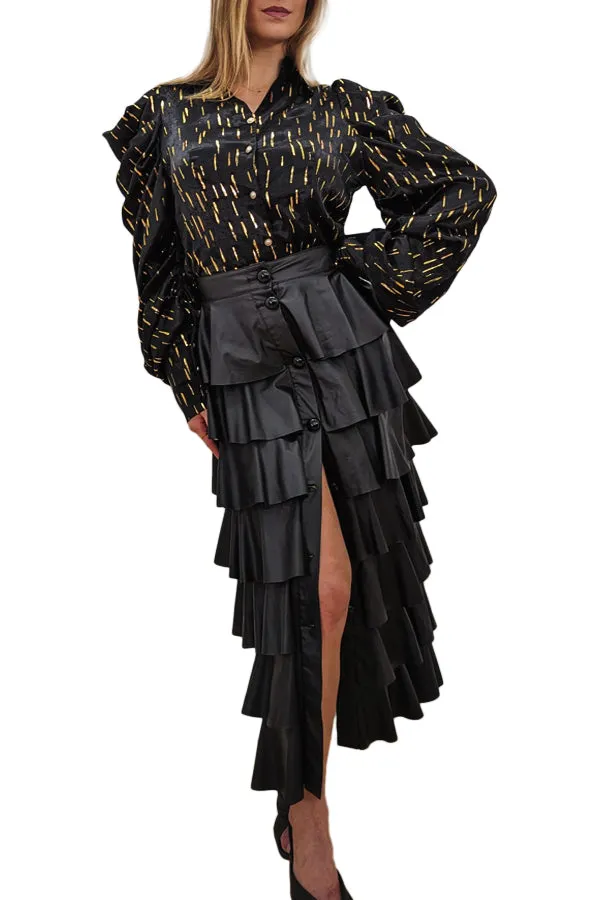 X7069 SKIRT (GRN, BLK)
