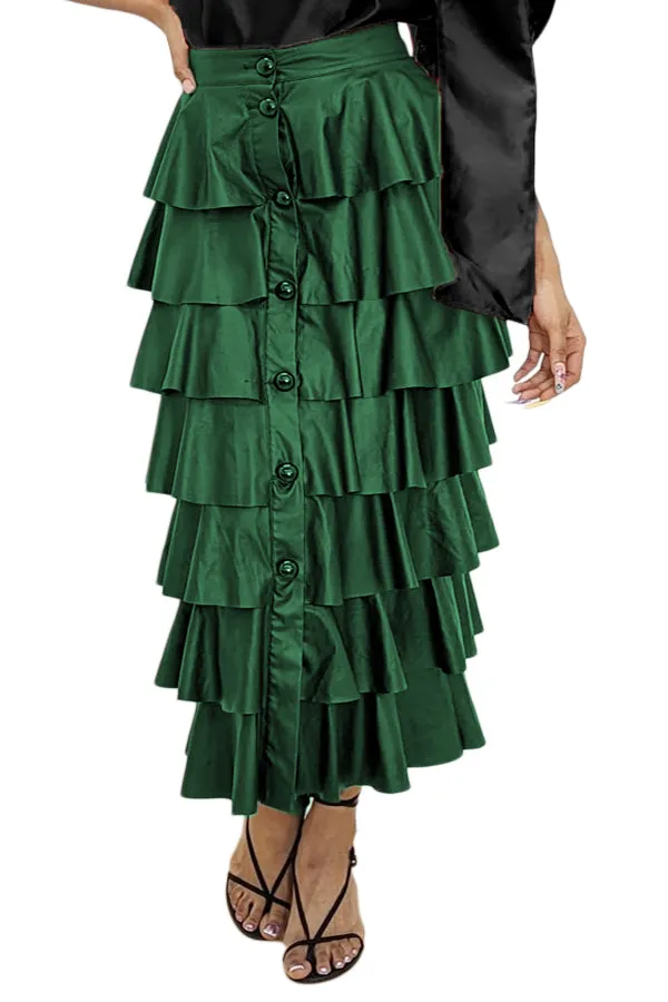 X7069 SKIRT (GRN, BLK)